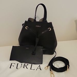 Furla black bucket bag
